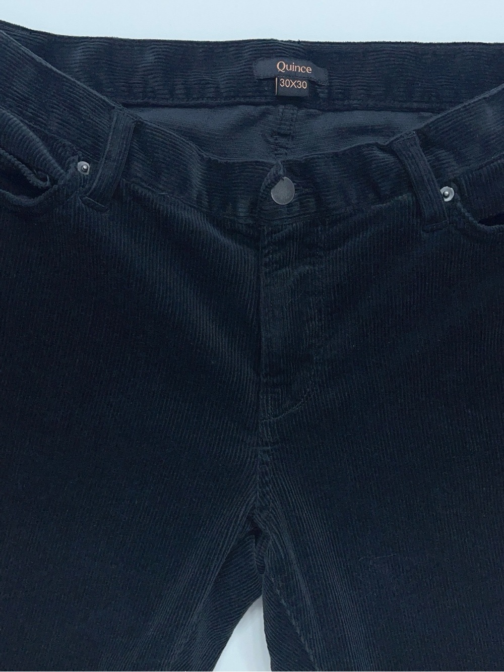 Quince Corduroy 5-Pocket Pants Mens Size 30x30 Slim Black Organic Cotton Spandex - Picture 2 of 12